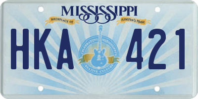 MS license plate HKA421
