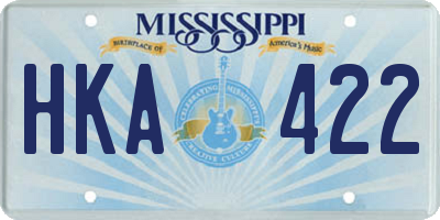 MS license plate HKA422