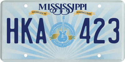 MS license plate HKA423