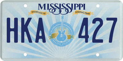 MS license plate HKA427