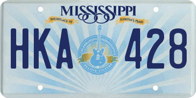 MS license plate HKA428