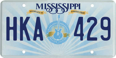 MS license plate HKA429