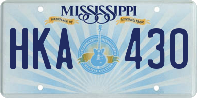 MS license plate HKA430