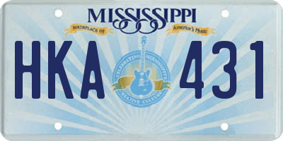 MS license plate HKA431