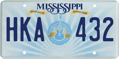MS license plate HKA432