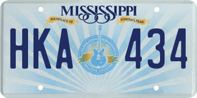 MS license plate HKA434