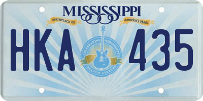 MS license plate HKA435