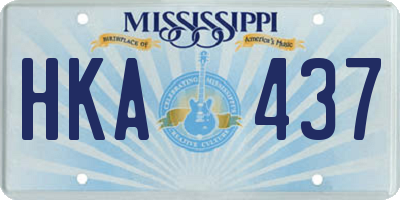 MS license plate HKA437