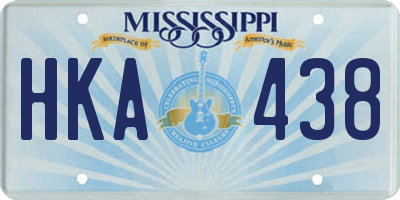 MS license plate HKA438