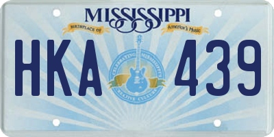 MS license plate HKA439