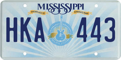 MS license plate HKA443