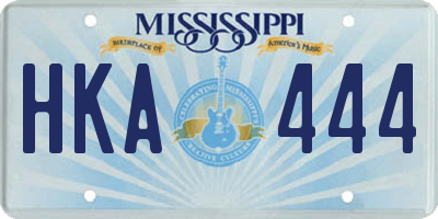 MS license plate HKA444