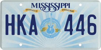 MS license plate HKA446