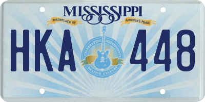 MS license plate HKA448