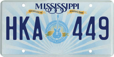 MS license plate HKA449
