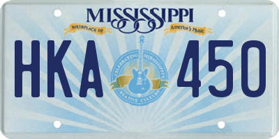 MS license plate HKA450