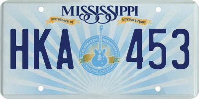 MS license plate HKA453