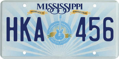 MS license plate HKA456