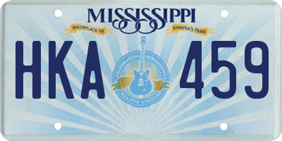 MS license plate HKA459