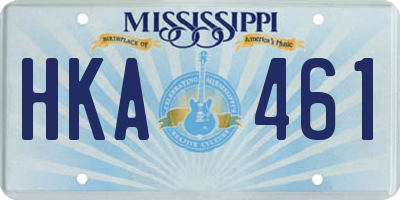 MS license plate HKA461