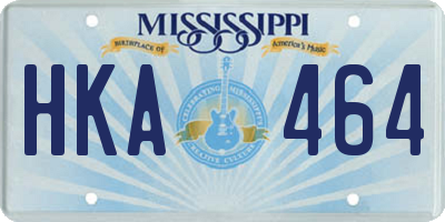 MS license plate HKA464