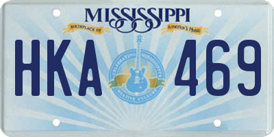 MS license plate HKA469