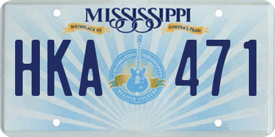 MS license plate HKA471