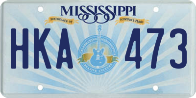 MS license plate HKA473