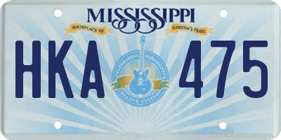 MS license plate HKA475