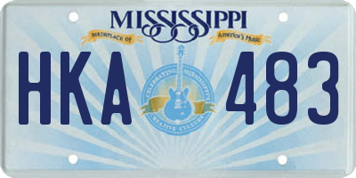 MS license plate HKA483