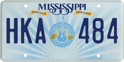 MS license plate HKA484