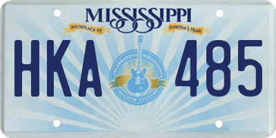 MS license plate HKA485