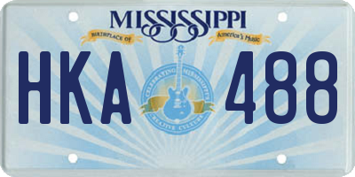 MS license plate HKA488