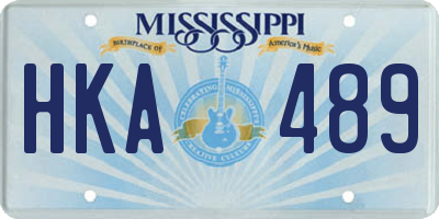 MS license plate HKA489