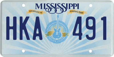 MS license plate HKA491