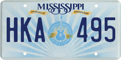 MS license plate HKA495