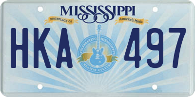 MS license plate HKA497
