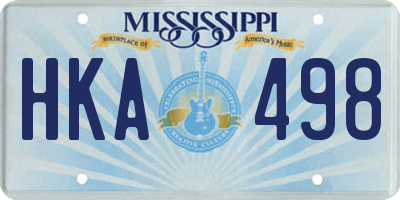 MS license plate HKA498