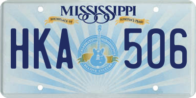 MS license plate HKA506