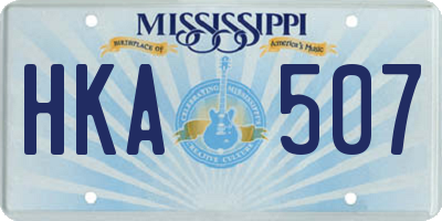 MS license plate HKA507