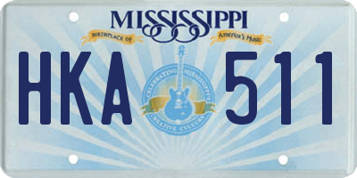 MS license plate HKA511