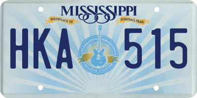 MS license plate HKA515