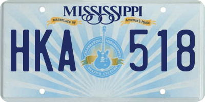 MS license plate HKA518