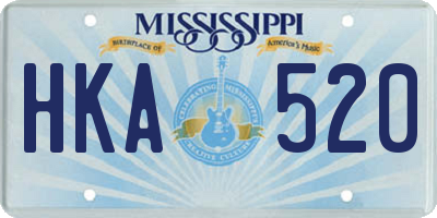 MS license plate HKA520