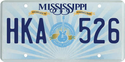 MS license plate HKA526