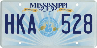 MS license plate HKA528