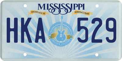 MS license plate HKA529