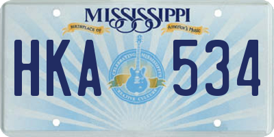 MS license plate HKA534