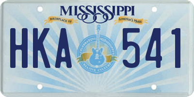 MS license plate HKA541