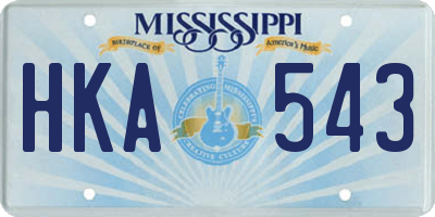 MS license plate HKA543